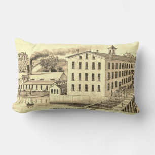 Carpentersville Illinois 1871 Illinois Iron n Bolt Lumbar Pillow