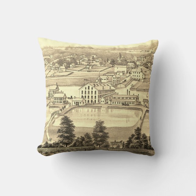 Carpentersville Illinois 1871 Illinois Iron n Bolt Throw Pillow (Front)