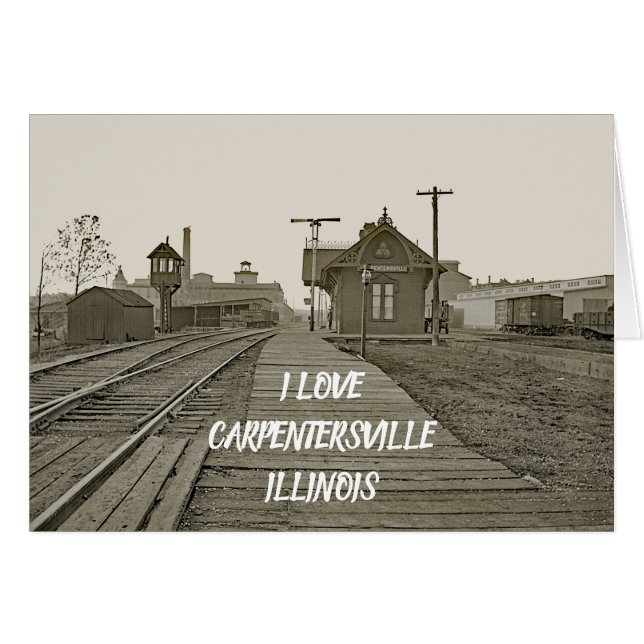 CARPENTERSVILLE ILLINOIS FERROAD DEPOT TRAIN 1890 (Devant horizontal)