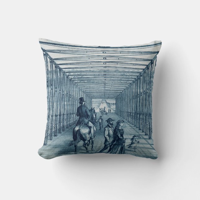 Carpentersville Illinois Iron Bridge City View 187 Throw Pillow (Front)