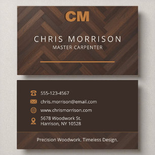 Carpentry Carpenter Wood Business Card