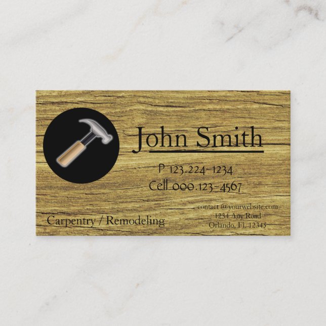 Carpentry - Constructio Business Card Template (Front)
