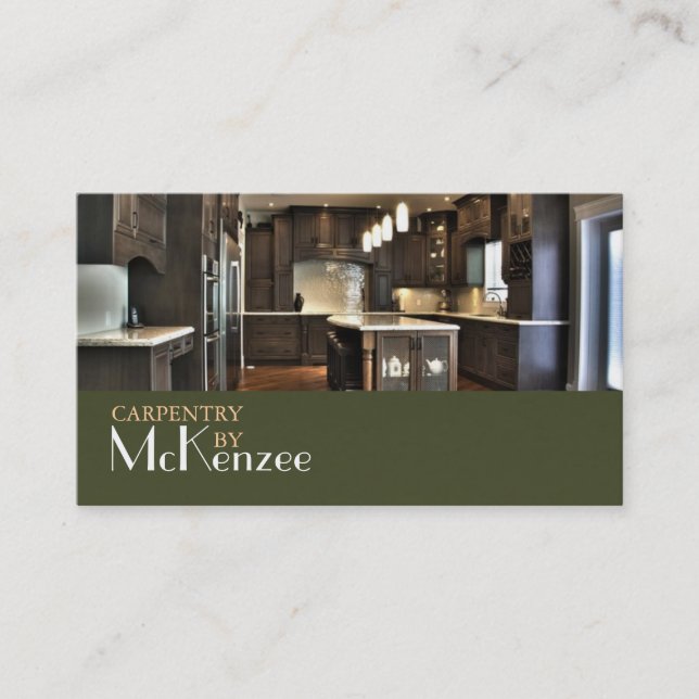 Carpentry, Construction Mill Work, Wood Flooring Business Card (Front)