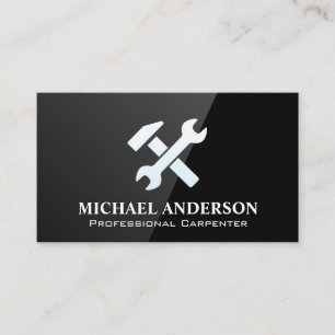 Carpentry Hand Tools Black Gloss Business Card