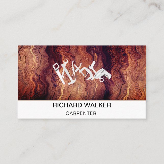 Carpentry Handyman Tools Wooden Works  Business Card (Front)