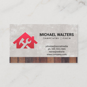 Carpentry Home Fixer Wood Trim Business Card