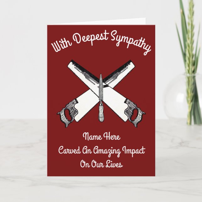 Carpentry Joinery Sympathy Card (Front)
