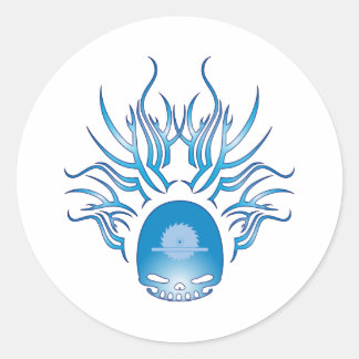 Carpentry Skull Classic Round Sticker