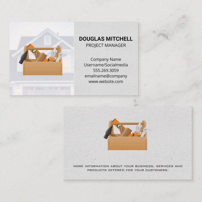Carpentry Tool Box | Home Repairs Business Card (Front/Back)