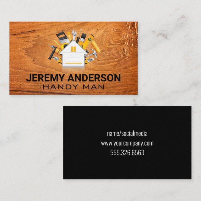 Carpentry Tools and Home Construction Business Card (Front/Back)
