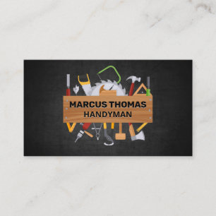 Carpentry Tools Black Texture Background Appointment Card