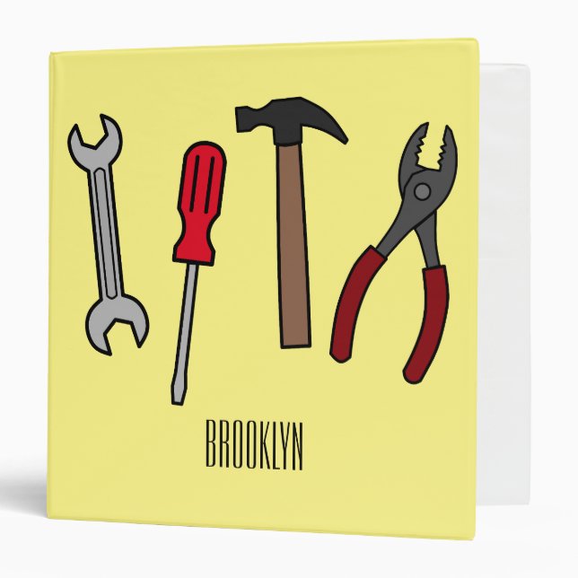 Carpentry tools cartoon illustration  binder (Front/Inside)