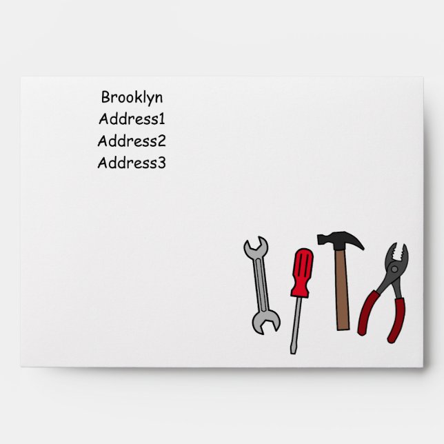 Carpentry tools cartoon illustration envelope (Front)