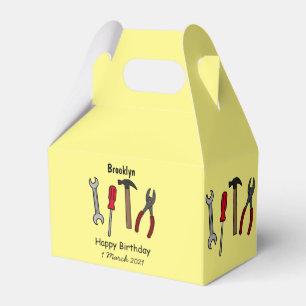 Carpentry tools cartoon illustration favor box