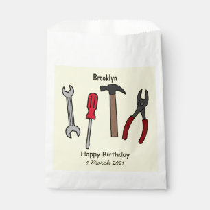 Carpentry tools cartoon illustration favour bag