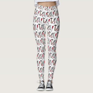 Carpentry tools cartoon illustration leggings