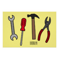 Carpentry tools cartoon illustration