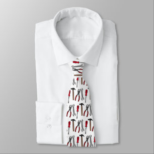 Carpentry tools cartoon illustration  tie