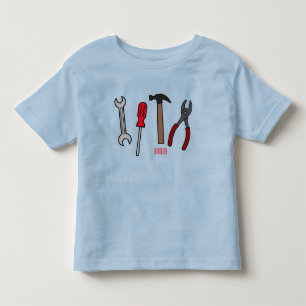 Carpentry tools cartoon illustration toddler t-shirt
