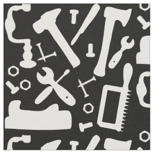 Carpentry Woodwork Tools Of The Trade Pattern Fabric