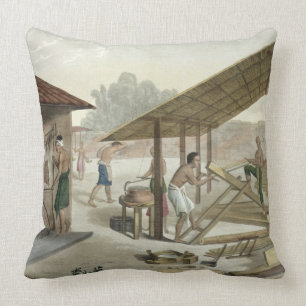 Carpentry Workshop in Kupang, Timor, plate 6 from Throw Pillow