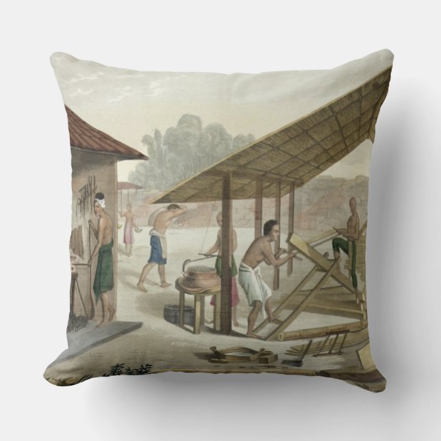 Carpentry Workshop in Kupang, Timor, plate 6 from Throw Pillow (Front)