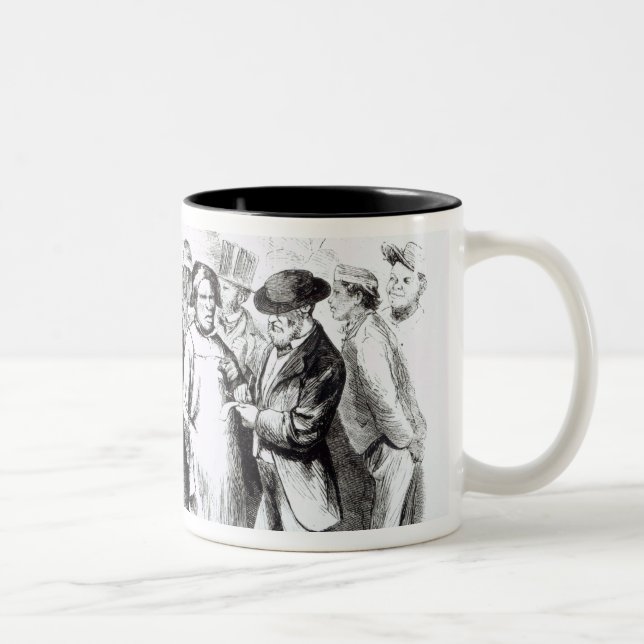 Carpet Baggers, late 1860s (engraving) (b/w photo) Two-Tone Coffee Mug (Right)