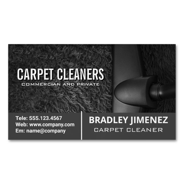 Carpet Cleaner | Vacuuming Machine Magnetic Business Card (Front)