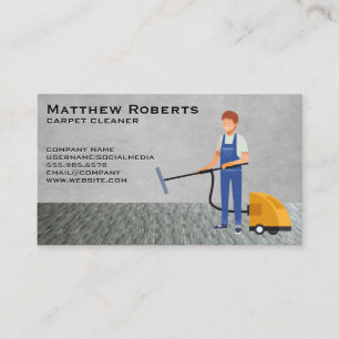 Carpet Cleaner Worker   Carpeting Business Card