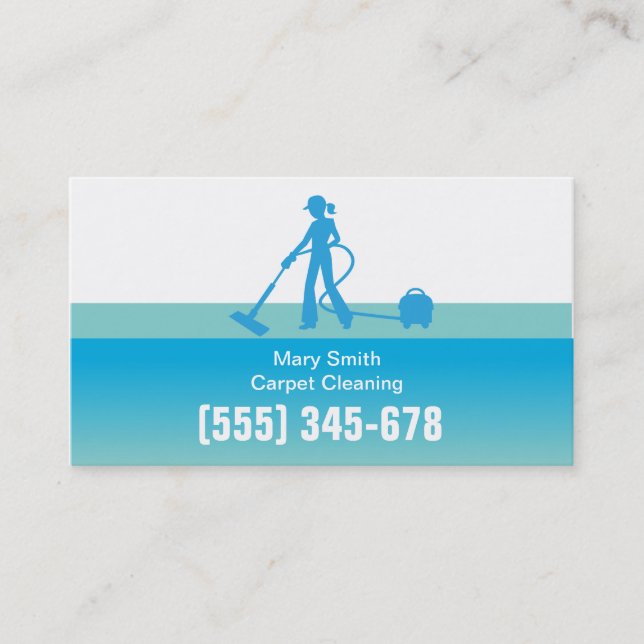 Carpet Cleaning Business Card Template (Front)