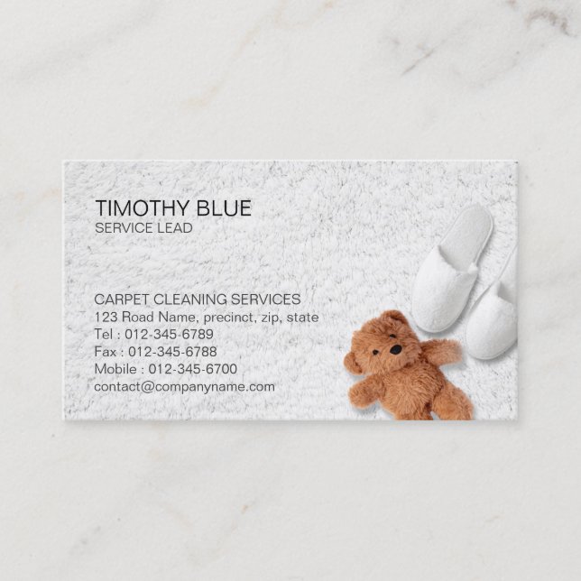 Carpet Cleaning Service Business Card (Front)