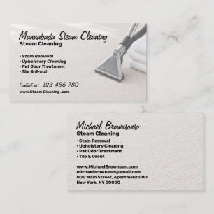 Carpet Cleaning Stain Removal Service Business Card