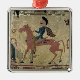 Carpet depicting a mounted warrior metal ornament