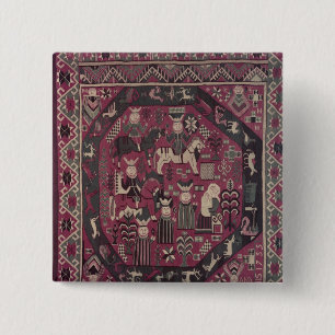 Carpet depicting knights 2 inch square button