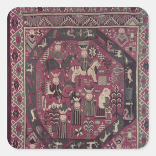 Carpet depicting knights square sticker