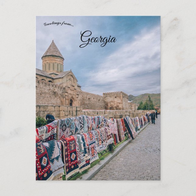Carpet Display in Mtskheta Postcard (Front)