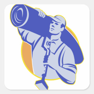 Carpet Layer Worker Carry Knee Kicker Tool Square Sticker