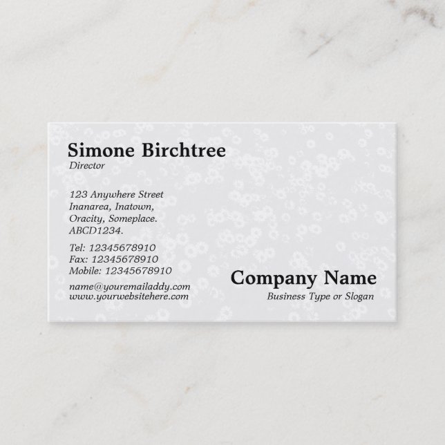 Carpet of Daisies - Light Grey Shadow Business Card (Front)
