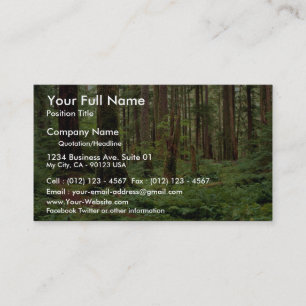 Carpet of sword ferns among old timber business card