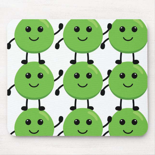 Carpet pattern small smiling peas - Fun decoration Mouse Pad (Front)