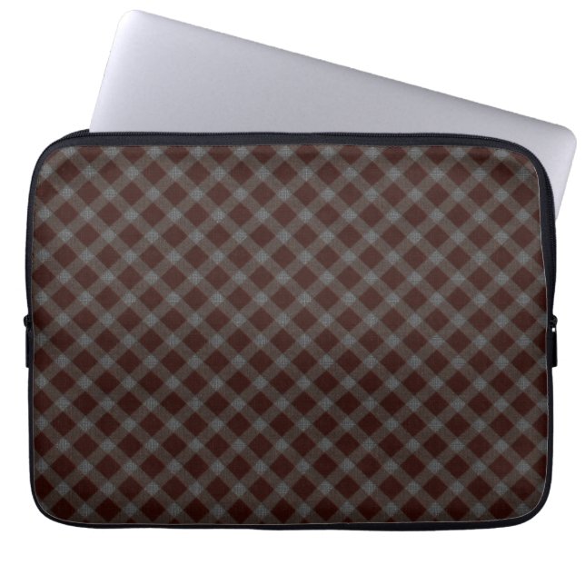 'Carpet' red cross tartan chess with rough parts  Laptop Sleeve (Front)