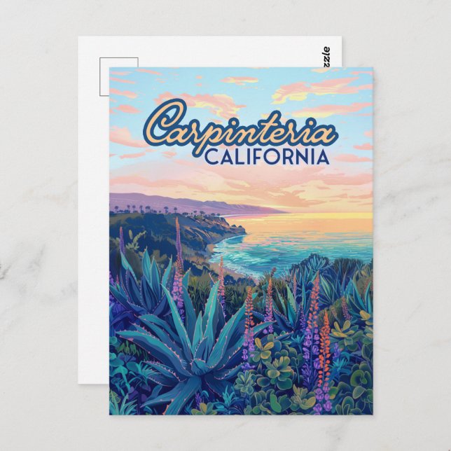Carpinteria California Santa Barbara Ventura Beach Postcard (Front/Back)