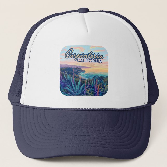Carpinteria California Santa Barbara Ventura Beach Trucker Hat (Front)