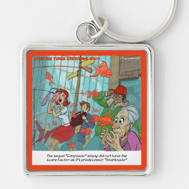Carpnado: A Storm Of Goldfish Keychain (Front)