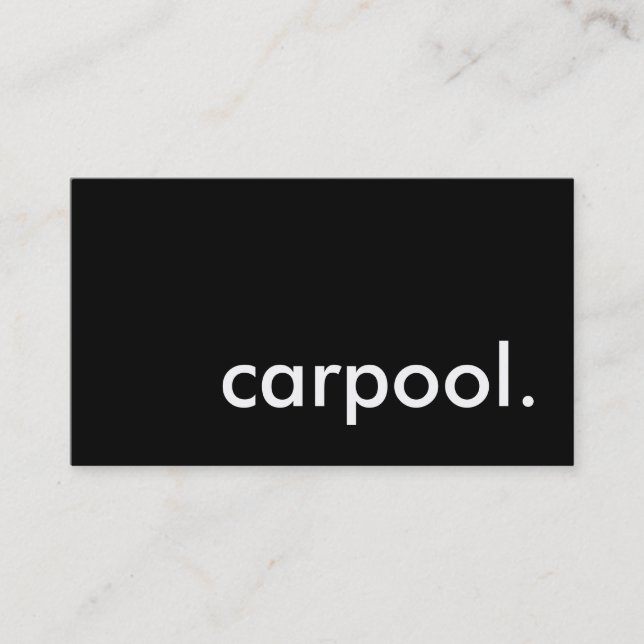 carpool. (colour customizable) business card (Front)