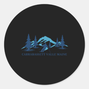 Carrabett Valley Maine Ski Resort Skiing Skier Classic Round Sticker