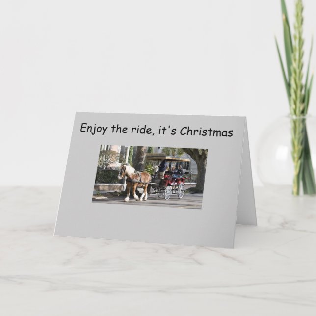CARRAIGE RIDE CHRISTMAS GREETING HOLIDAY CARD (Front)