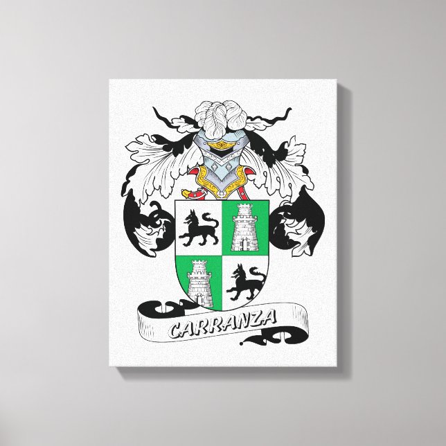 Carranza Family Crest Canvas Print (Front)