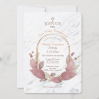 Carrara Floral Religious Invitations