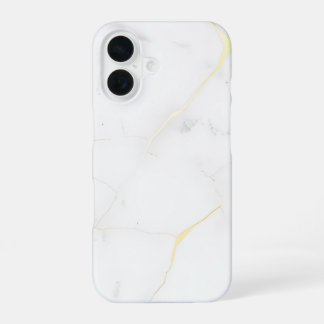 Carrara Gold Marble Abstract - Luxe Veins iPhone 16 Case